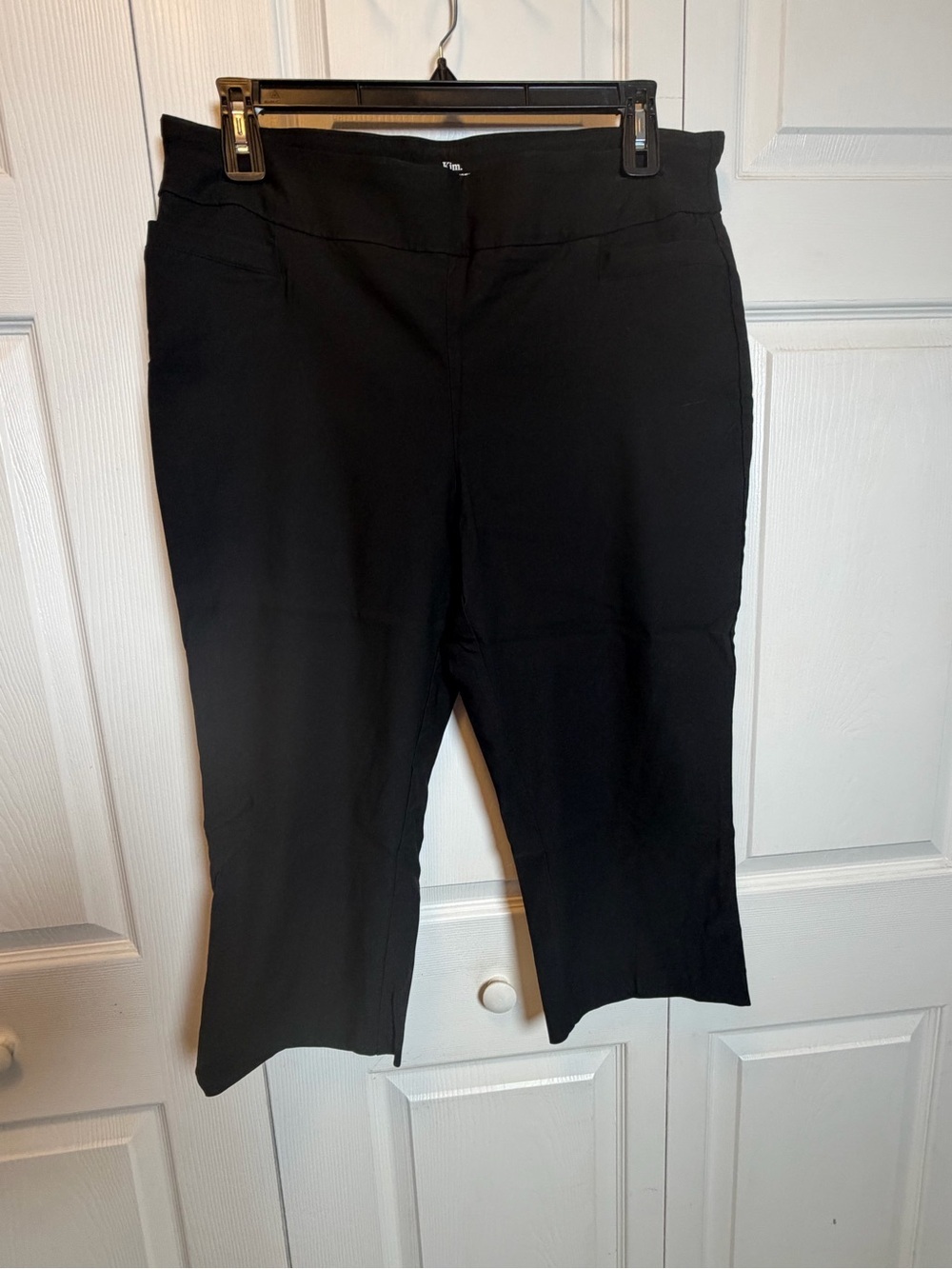 Kim Rogers Tummy Control Black Capri Pants 18W Pull-On Stretch Plus Size